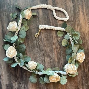 Floral Dog Leash Pet Leash Wedding Flower Leash Puppy Special Event White Foam